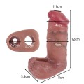 Realistyczna otwarta nakładka pogrubiająca penisa 12 cm.