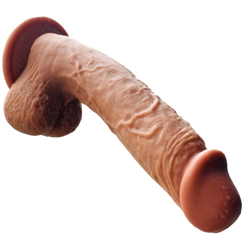 Dildo na przyssawce z realistyczną fakturą i wyraźną główką.