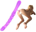 Profilowane elastyczne dildo do jednoczesnej stymulacji analnej i waginalnej.