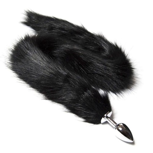 czarny lisi ogon długi na korku stalowym.jpg