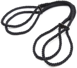 Czarne kajdanki z liny SHIBARI