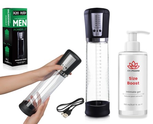 Pompka do powiększania penisa + żel Size Boost od Arcpharm