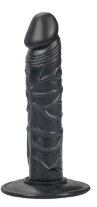Czarne dildo na przyssawce penis bez jąder