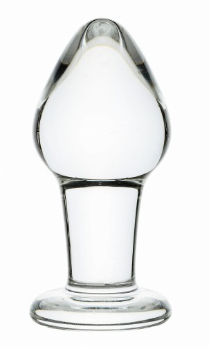 SZKLANY KOREK ANALNY Z NÓŻKĄ I PODSTAWĄ