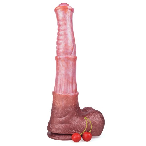 Ekstremalna przyjemność z olbrzymiego 39 cm silikonowego dilda w kształcie końskiego penisa z mocną przyssawką