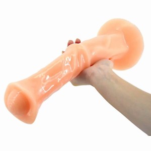Intensywne doznania ze zwierzęcym, końskim dildo 32 cm cieliste