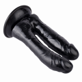 Dildo analno-waginalne w kolorze czarnym