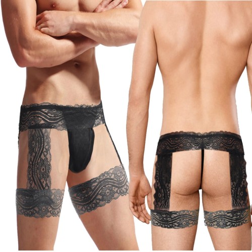 Zmysłowe męskie stringi z delikatną koronką, które podkreślą Twoją odwagę.