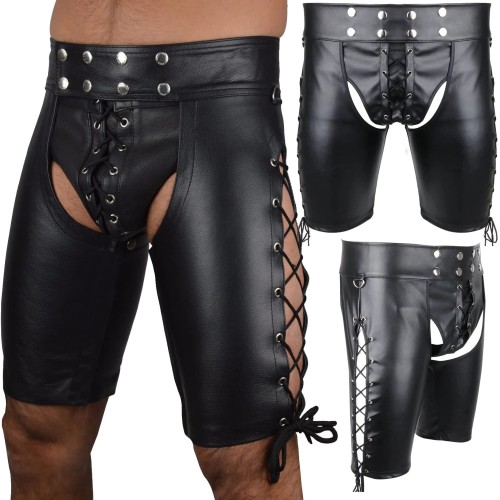 Krótkie spodenki z eko skóry S w klasycznej czerni, idealne do odważnych, zmysłowych stylizacji.